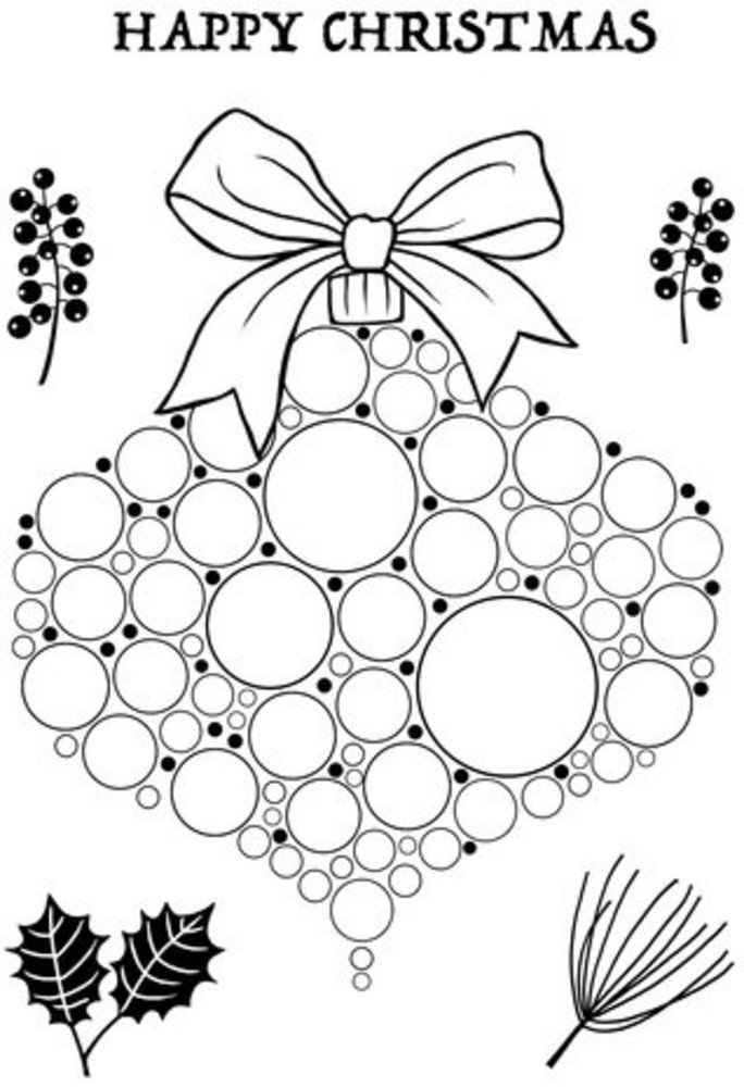 Woodware Big Bubble Bauble Twigs & Berries Clear Stamps (JGS815)