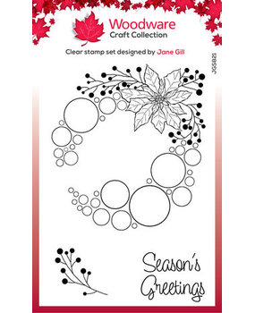 Woodware Big Bubble Poinsettia Ring Clear Stamps (JGS821) Woodware Big Bubble Poinsettia Ring Clear Stamps (JGS821)