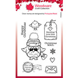 Woodware Owl Christmas Mail Clear Stamps (FRS934)