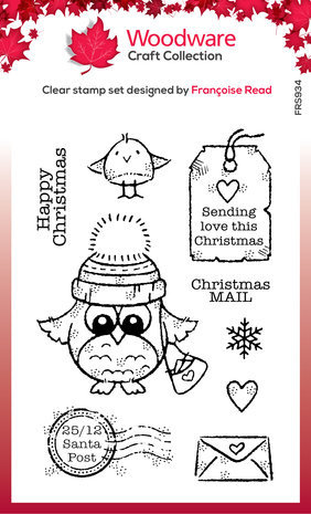 Woodware Owl Christmas Mail Clear Stamps (FRS934) Woodware Owl Christmas Mail Clear Stamps (FRS934)