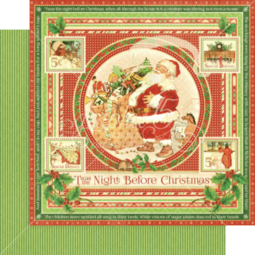Graphic 45 Twas the Night Before Christmas 8x8 Inch Deluxe Paper Pad (4502497)