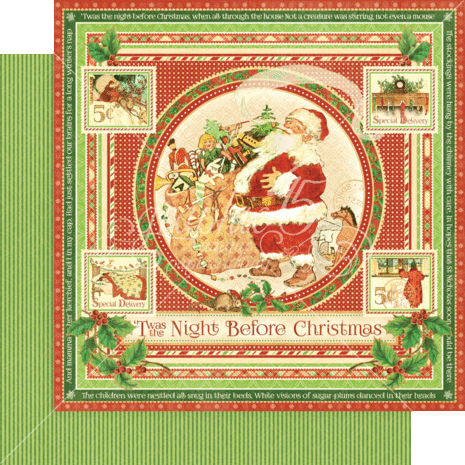 Graphic 45 Twas the Night Before Christmas 8x8 Inch Deluxe Paper Pad (4502497)