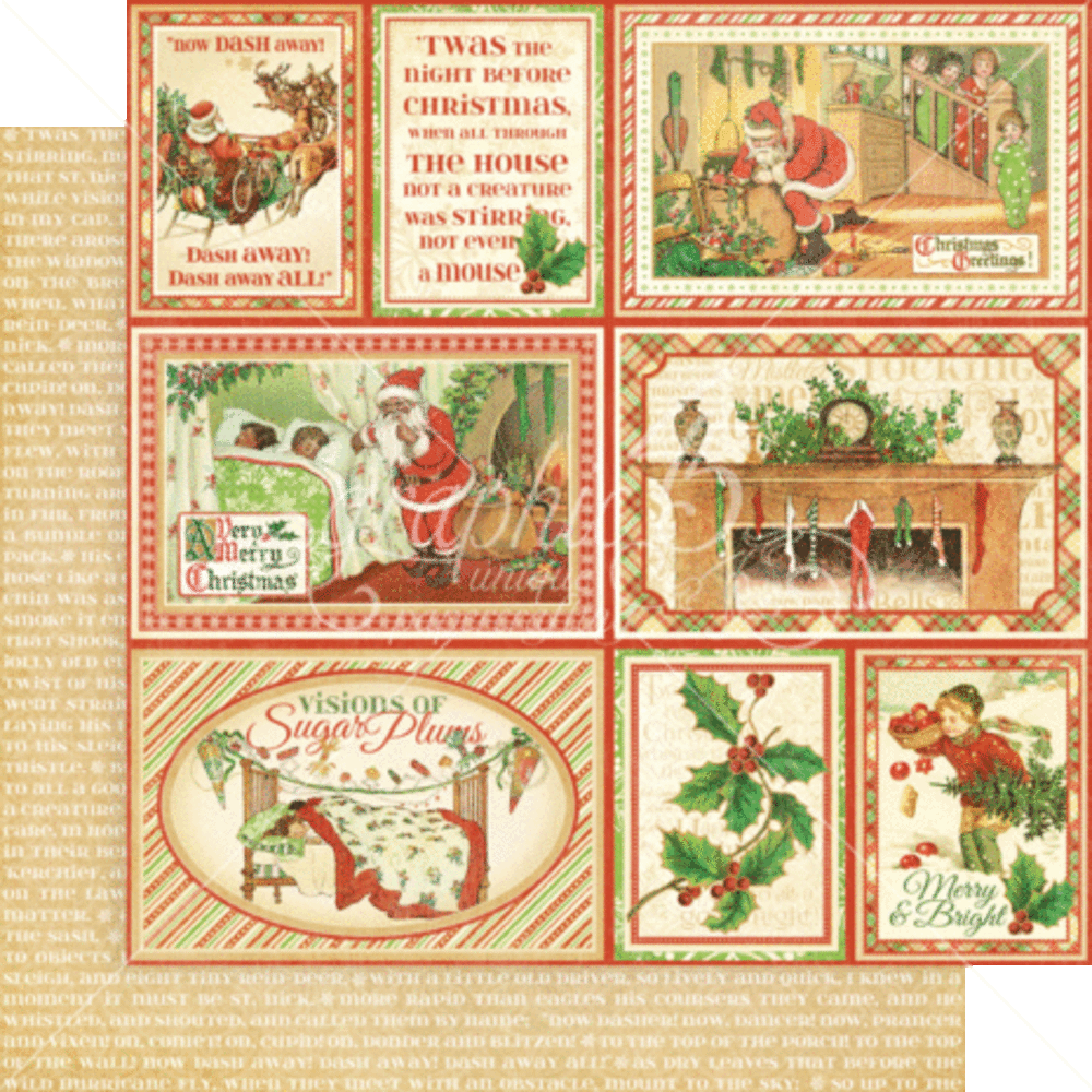 Graphic 45 Twas the Night Before Christmas 8x8 Inch Deluxe Paper Pad (4502497)