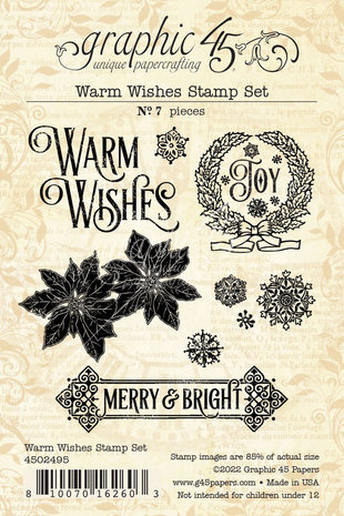 Graphic 45 Warm Wishes Clear Stamp Set (4502495) Graphic 45 Warm Wishes Clear Stamp Set (4502495)