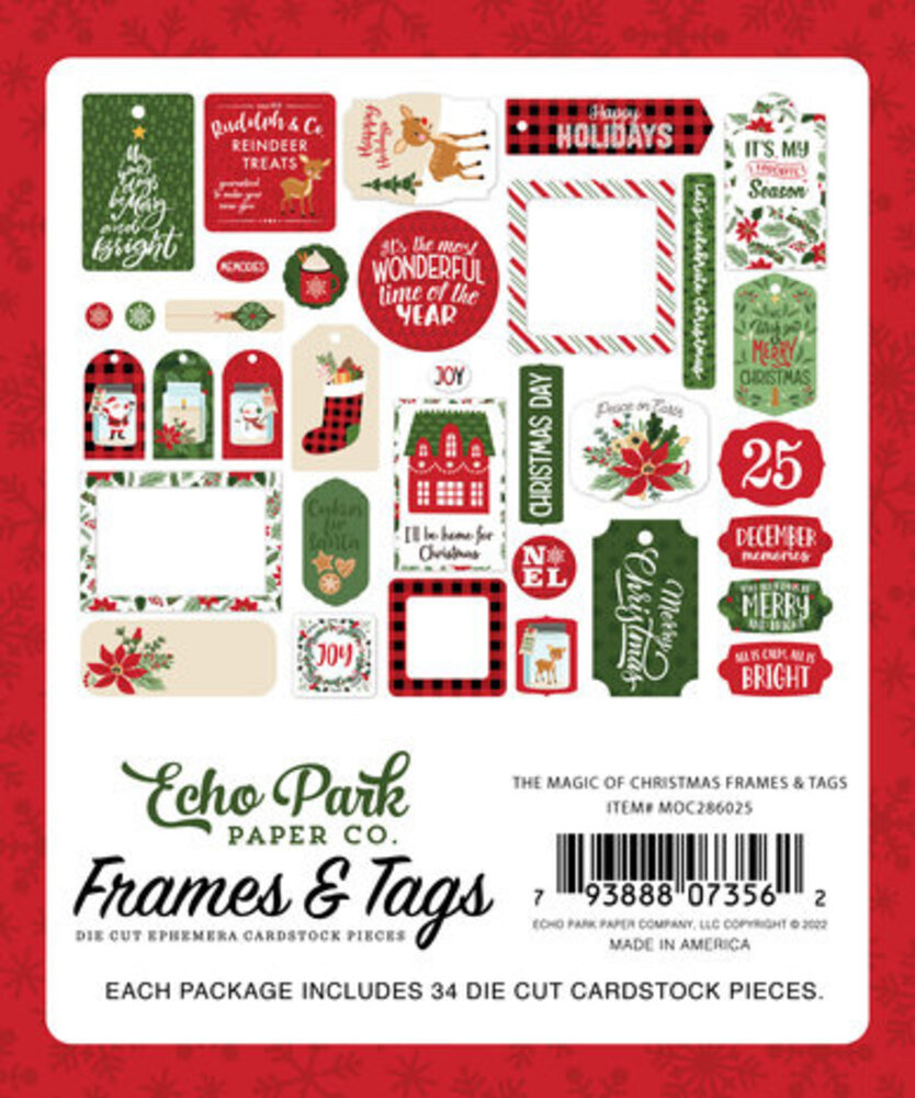 Echo Park The Magic Of Christmas Ephemera Frames & Tags (MOC286025) Echo Park The Magic Of Christmas Ephemera Frames & Tags (MOC286025)