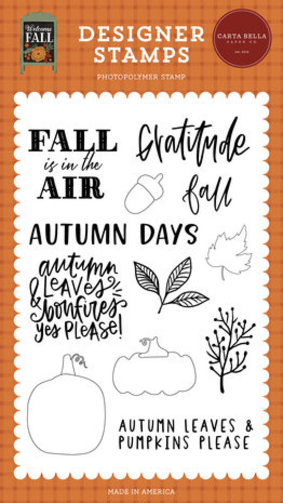 Carta Bella Welcome Fall Pumpkins Please Clear Stamps (CBWF154046)