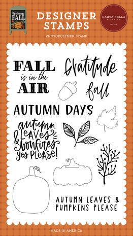 Carta Bella Welcome Fall Pumpkins Please Clear Stamps (CBWF154046)