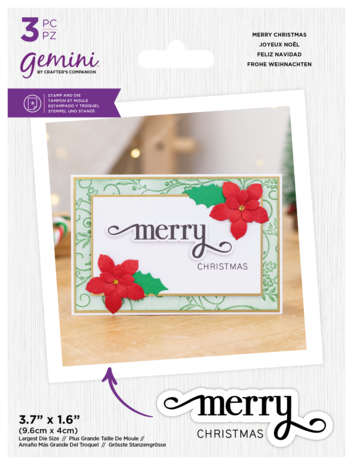 Gemini Fancy Sentiments Stamp & Die Merry Christmas (GEM-STD-FS-MECH) Gemini Fancy Sentiments Stamp & Die Merry Christmas (GEM-STD-FS-MECH)