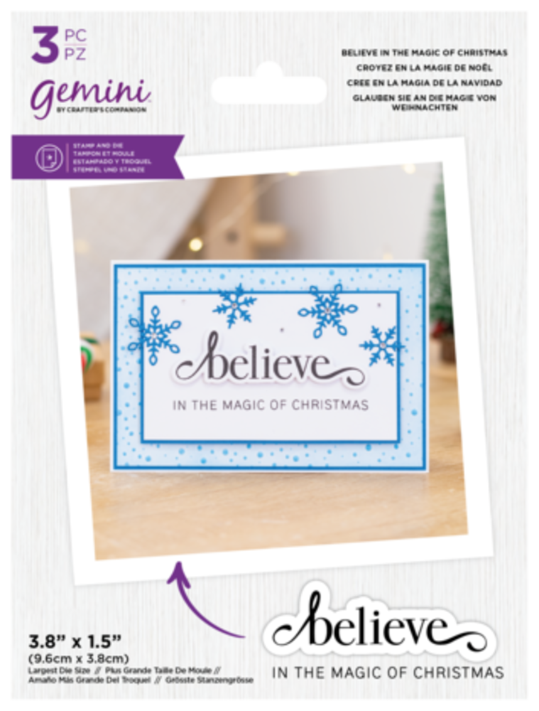 Gemini Fancy Sentiments Stamp & Die Believe in the Magic of Christmas (GEM-STD-FS-BITMC) Gemini Fancy Sentiments Stamp & Die Believe in the Magic of Christmas (GEM-STD-FS-BITMC)