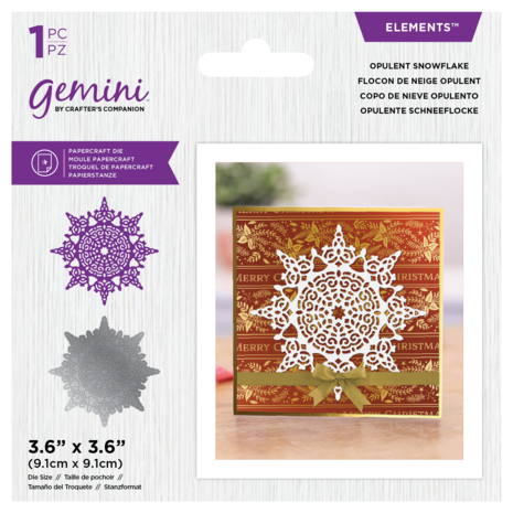 Gemini Christmas Intricate Doily Opulent Snowflake Elements Dies (GEM-MD-ELE-OPSNOW)