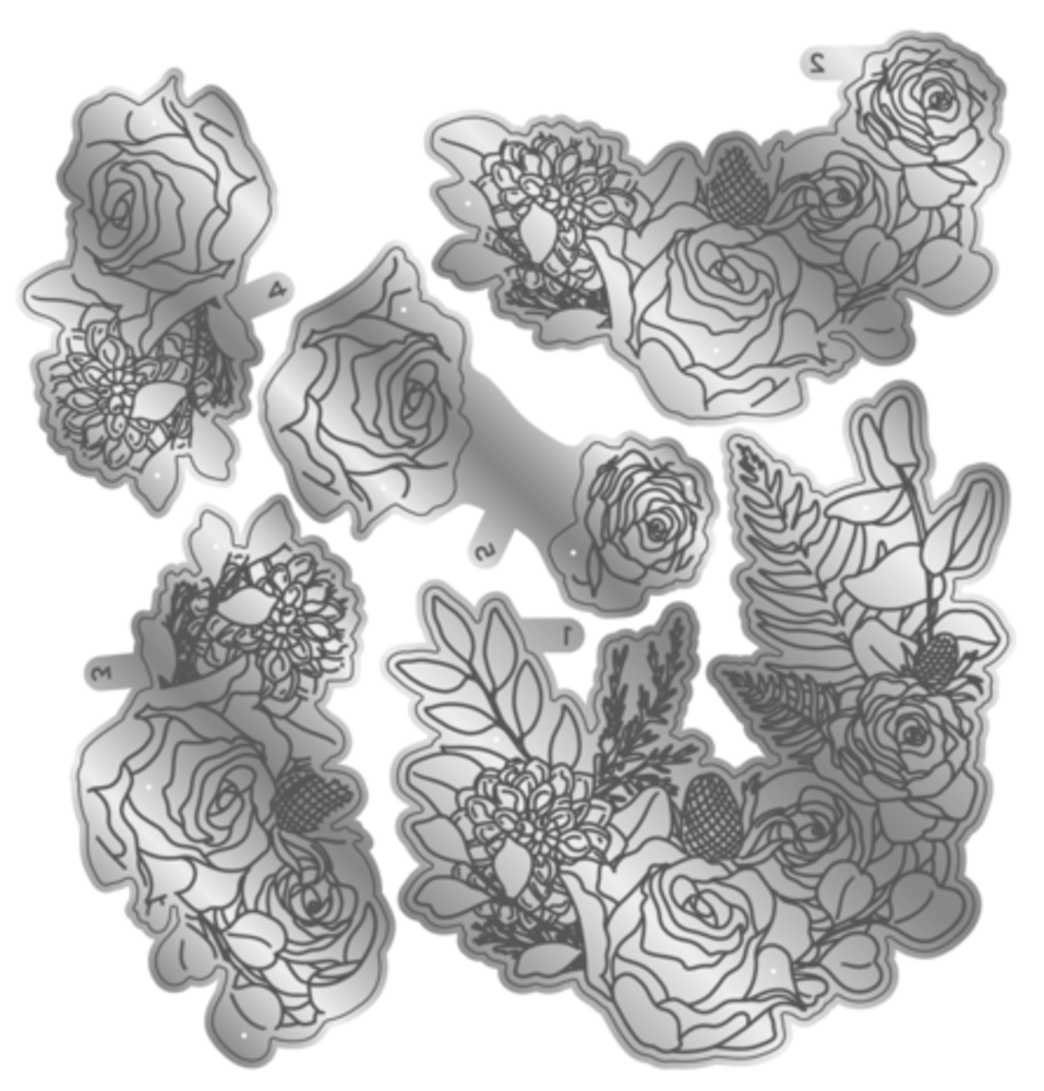Gemini Floral Winter Roses Elements Dies (GEM-MD-ELE-WINROS)