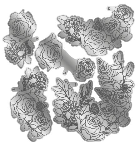 Gemini Floral Winter Roses Elements Dies (GEM-MD-ELE-WINROS)