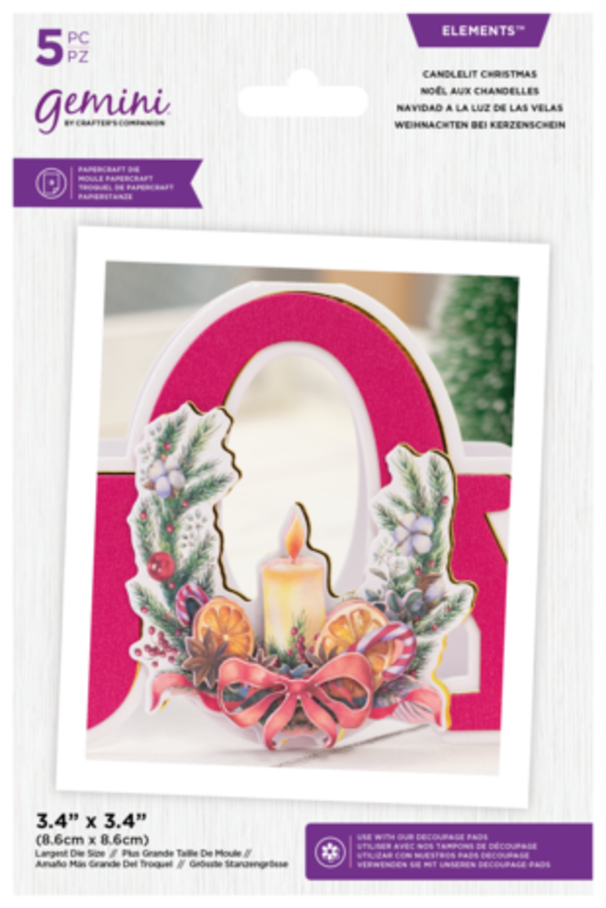 Gemini Floral Candlelit Christmas Elements Dies (GEM-MD-ELE-CANCHR)