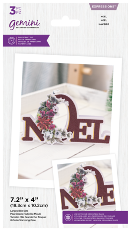 Gemini Floral Shaped Word Noel Expressions Dies (GEM-MD-EXP-SHWNOEL)
