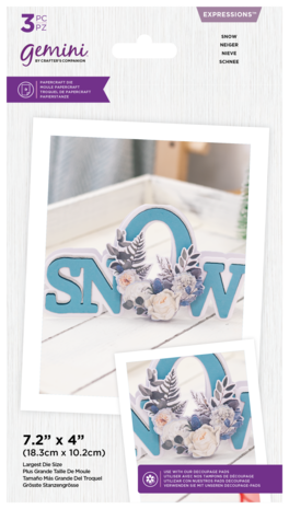 Gemini Floral Shaped Word Snow Expressions Dies (GEM-MD-EXP-SHWSNOW)