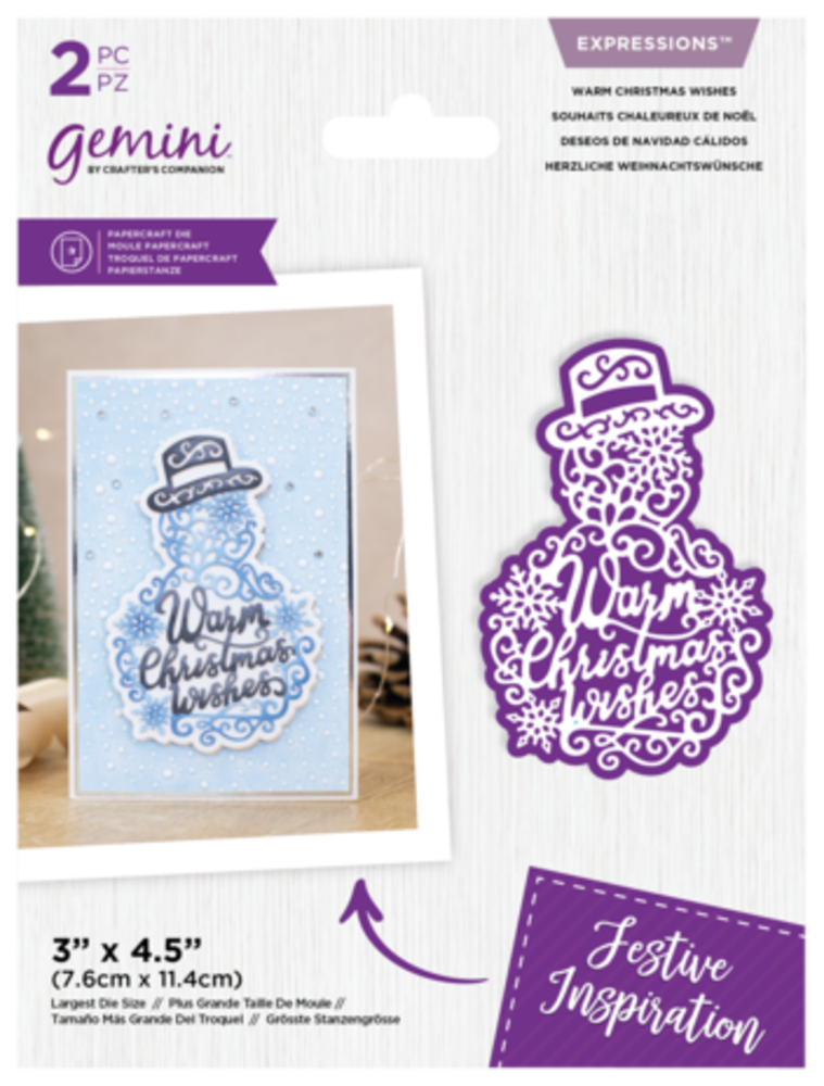 Gemini Intricate Christmas Sentiments Warm Christmas Wishes Expressions Dies (GEM-MD-EXP-WCWI)