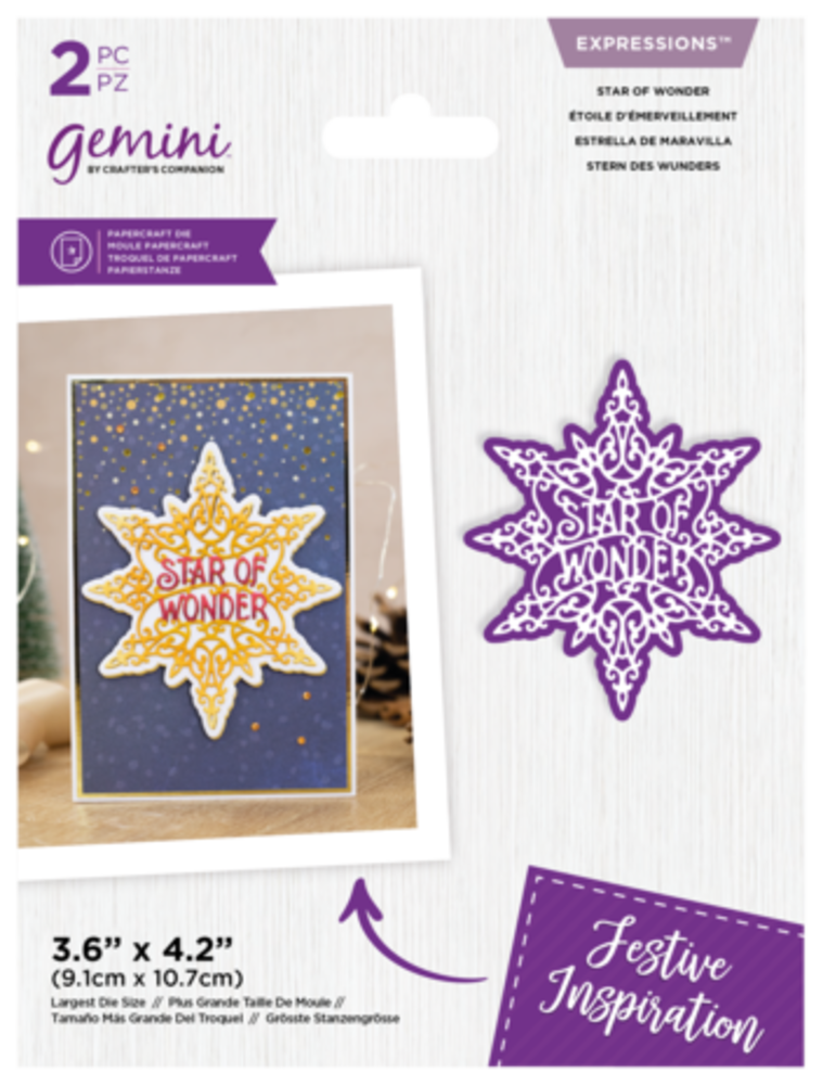 Gemini Intricate Christmas Sentiments Star of Wonder Expressions Dies (GEM-MD-EXP-STOW)