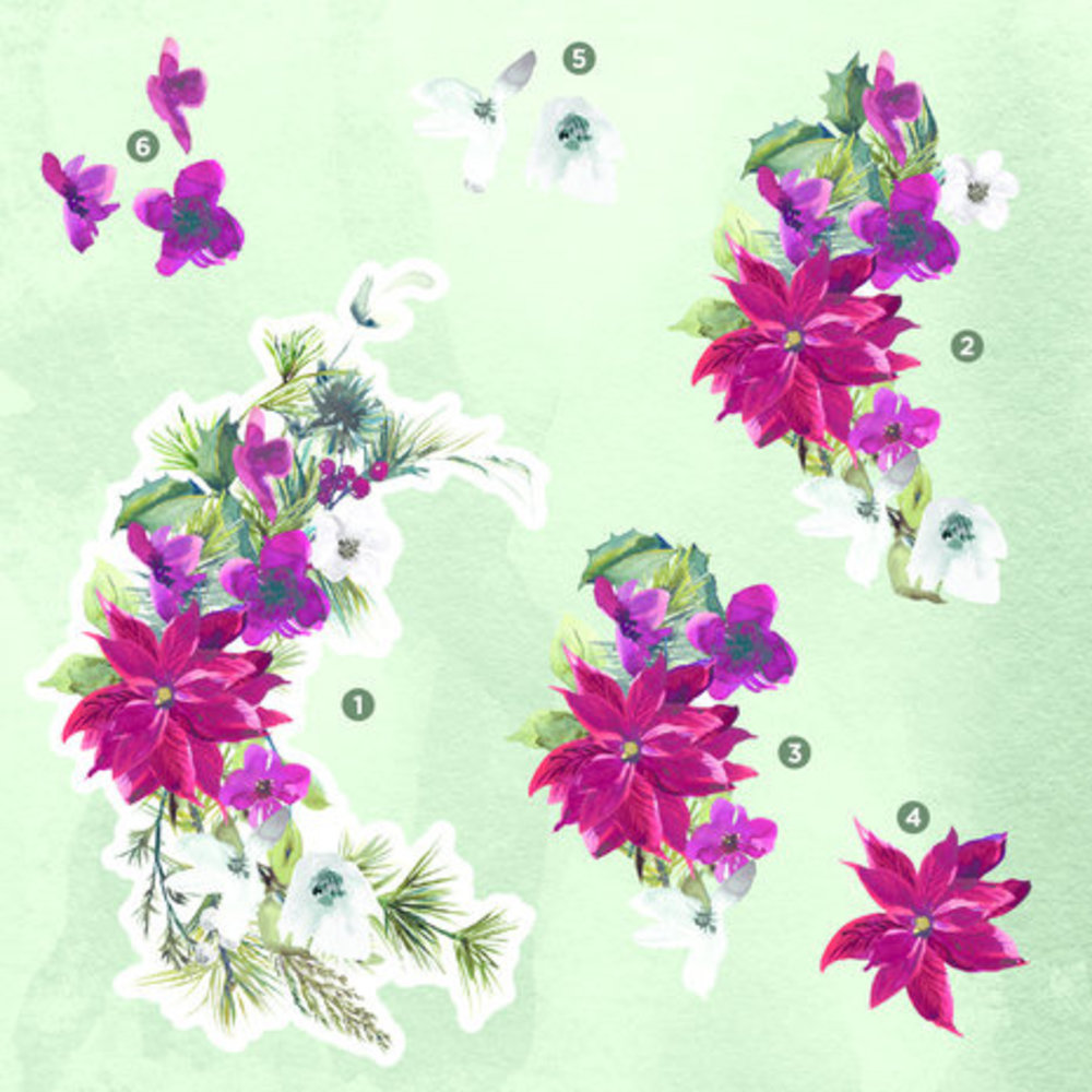 Crafter's Companion Poinsettia Delight 6x6 Inch Decoupage Topper Pad (CC-DTPAD6-POIDEL) Crafter's Companion Poinsettia Delight 6x6 Inch Decoupage Topper Pad (CC-DTPAD6-POIDEL)