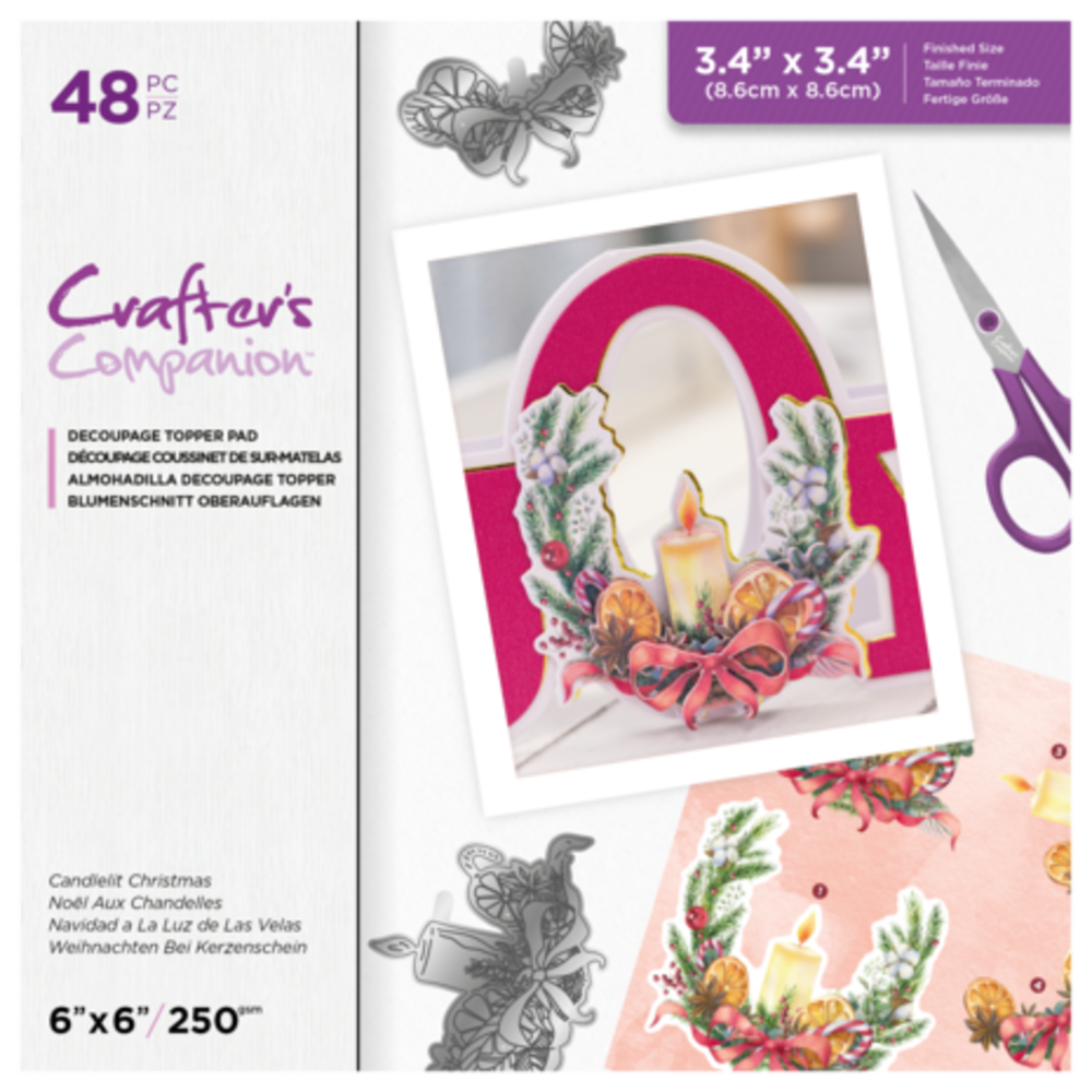 Crafter's Companion Candlelit Christmas 6x6 Inch Decoupage Topper Pad (CC-DTPAD6-CANCHR) Crafter's Companion Candlelit Christmas 6x6 Inch Decoupage Topper Pad (CC-DTPAD6-CANCHR)