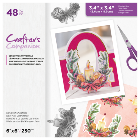 Crafter's Companion Candlelit Christmas 6x6 Inch Decoupage Topper Pad (CC-DTPAD6-CANCHR) Crafter's Companion Candlelit Christmas 6x6 Inch Decoupage Topper Pad (CC-DTPAD6-CANCHR)