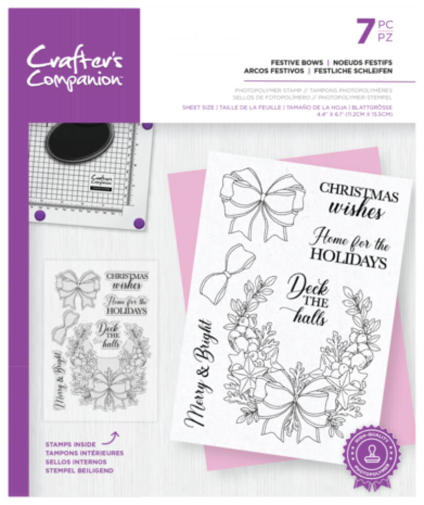 Crafter's Companion Winter Floral Clear Stamp Festive Bows (CC-STP-FESBOW) Crafter's Companion Winter Floral Clear Stamp Festive Bows (CC-STP-FESBOW)