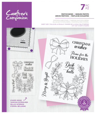 Crafter's Companion Winter Floral Clear Stamp Festive Bows (CC-STP-FESBOW) Crafter's Companion Winter Floral Clear Stamp Festive Bows (CC-STP-FESBOW)