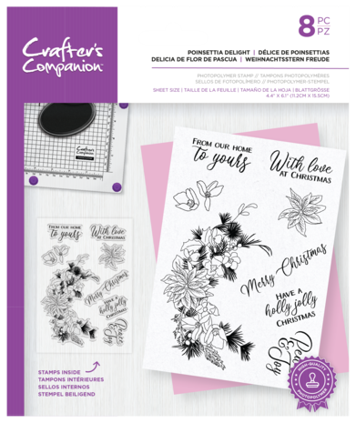 Crafter's Companion Winter Floral Clear Stamp Poinsettia Delight (CC-STP-POIDEL) Crafter's Companion Winter Floral Clear Stamp Poinsettia Delight (CC-STP-POIDEL)
