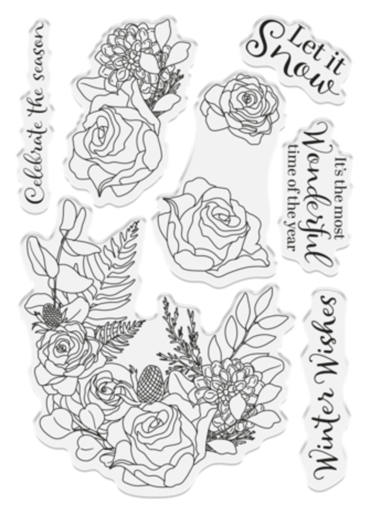 Crafter's Companion Winter Floral Clear Stamp Winter Roses (CC-STP-WINROS) Crafter's Companion Winter Floral Clear Stamp Winter Roses (CC-STP-WINROS)