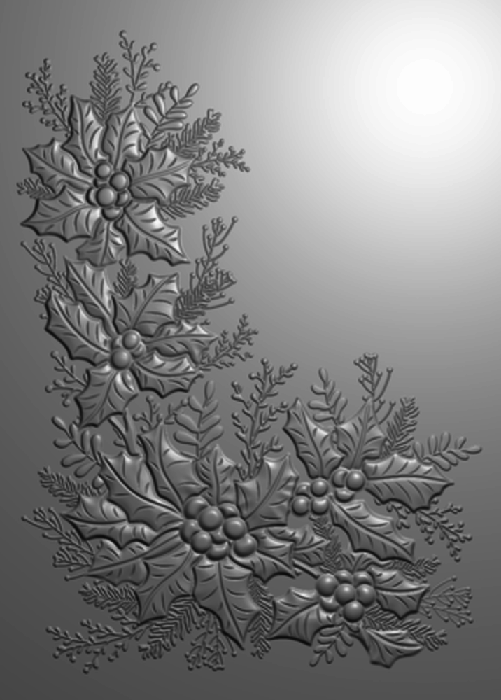 Crafter's Companion Tis the Season 3D Embossing Folder Flourishing Holly Corner (TTS-EF5-3D-FHC) Crafter's Companion Tis the Season 3D Embossing Folder Flourishing Holly Corner (TTS-EF5-3D-FHC)