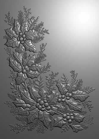 Crafter's Companion Tis the Season 3D Embossing Folder Flourishing Holly Corner (TTS-EF5-3D-FHC) Crafter's Companion Tis the Season 3D Embossing Folder Flourishing Holly Corner (TTS-EF5-3D-FHC)
