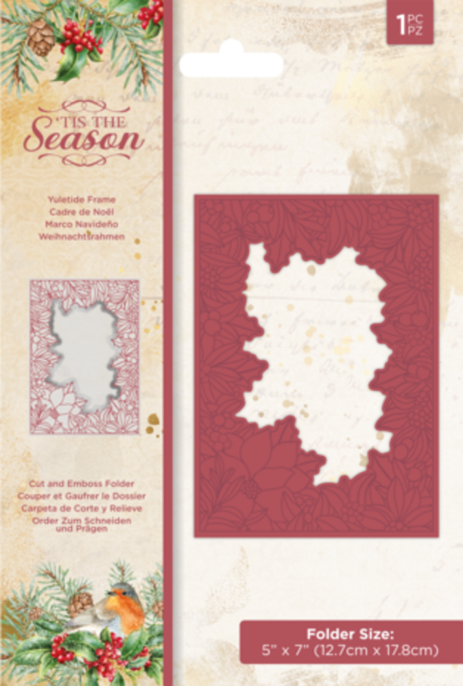 Crafter's Companion Tis the Season Yuletide Frame 5x7 Inch Cut & Emboss Folder (TTS-CEF5-YULFR)