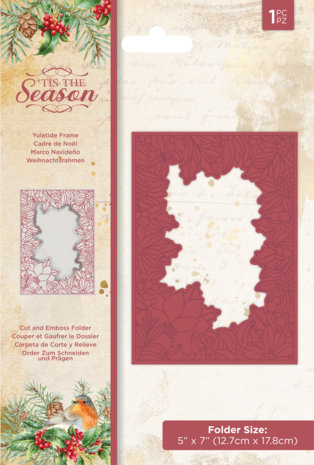 Crafter's Companion Tis the Season Yuletide Frame 5x7 Inch Cut & Emboss Folder (TTS-CEF5-YULFR)