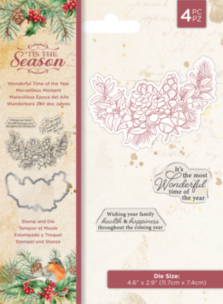 Crafter's Companion Tis the Season Stamp & Die Wonderful Time of the Year (TTS-STD-WTOTY)