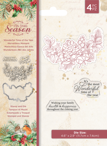 Crafter's Companion Tis the Season Stamp & Die Wonderful Time of the Year (TTS-STD-WTOTY)