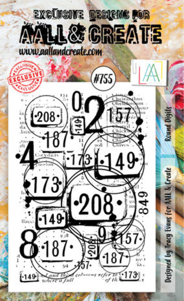 AALL and Create Clear Stamp Set A6 Round Digits (AALL-TP-755) AALL and Create Clear Stamp Set A6 Round Digits (AALL-TP-755)