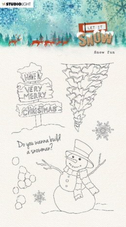 Studio Light Let It Snow Clear Stamps Snow Fun (SL-LIS-STAMP265)