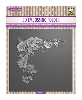 Nellie Snellen Flower Corner 1 3D Embossing Folder (EF3D054) Nellie Snellen Flower Corner 1 3D Embossing Folder (EF3D054)