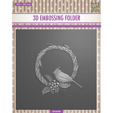 Nellie Snellen Square Christmas Bird 3D Embossing Folder (EF3D058)