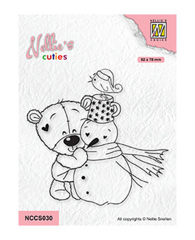 Nellie Snellen Clear Stamp Snowman with Bear (NCCS030) Nellie Snellen Clear Stamp Snowman with Bear (NCCS030)
