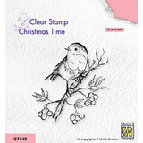 Nellie Snellen Clear Stamp Robin On Berrie Branch (CT049)