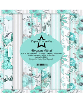 Paper Favourites Turquoise Floral 12x12 Inch Paper Pack (PF413) Paper Favourites Turquoise Floral 12x12 Inch Paper Pack (PF413)