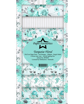 Paper Favourites Turquoise Floral Slimline Paper Pack (PFS059) Paper Favourites Turquoise Floral Slimline Paper Pack (PFS059)