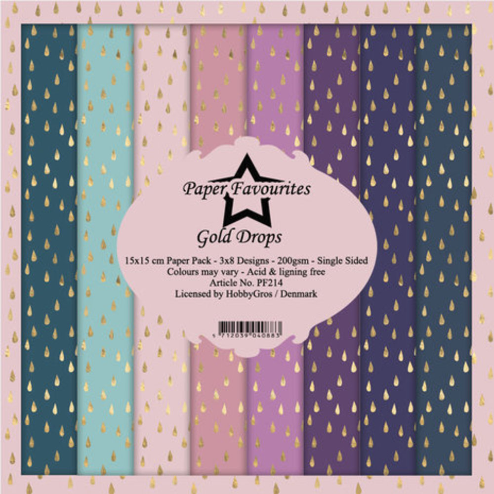 Paper Favourites Gold Drops 6x6 Inch Paper Pack (PF214)