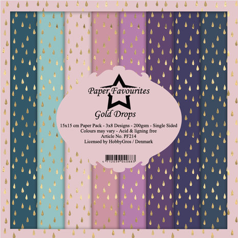 Paper Favourites Gold Drops 6x6 Inch Paper Pack (PF214)