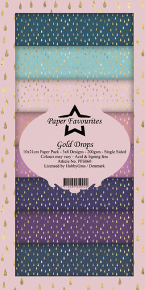 Paper Favourites Gold Drops Slimline Paper Pack (PFS060)