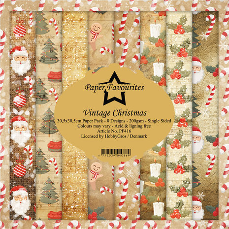 Paper Favourites Vintage Christmas 12x12 Inch Paper Pack (PF416)