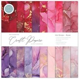 Craft Consortium Essential Craft Papers 12x12 Inch Paper Pad Ink Drops Rose (CCEPAD022)
