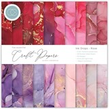 Craft Consortium Essential Craft Papers 6x6 Inch Paper Pad Ink Drops Rose (CCEPAD022B)