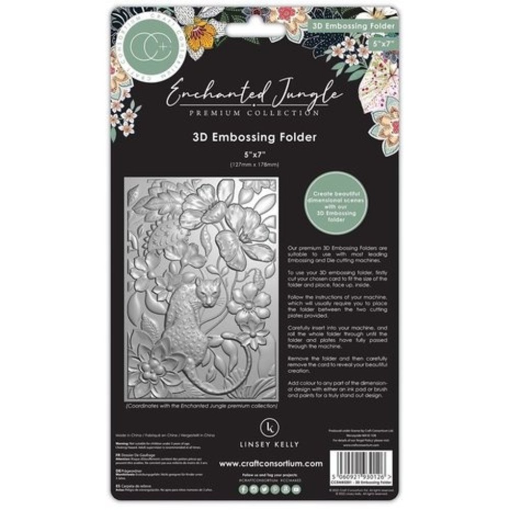 Craft Consortium Enchanted Jungle 3D Embossing Folder (CCEMBS001) Craft Consortium Enchanted Jungle 3D Embossing Folder (CCEMBS001)