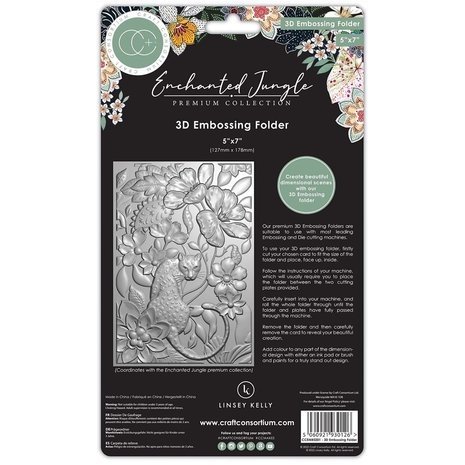 Craft Consortium Enchanted Jungle 3D Embossing Folder (CCEMBS001) Craft Consortium Enchanted Jungle 3D Embossing Folder (CCEMBS001)